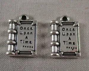 60% OFF!! Book Charms Silver Tone 12pcs (0321)