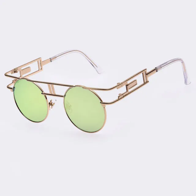 AOFLY Fashion Metal Frame Steampunk Sunglasses Women Brand Designer Unique Men Gothic Sun glasses Vintage Oculos De Sol Feminino