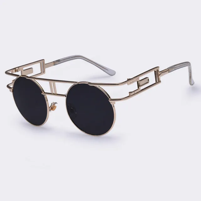 AOFLY Fashion Metal Frame Steampunk Sunglasses Women Brand Designer Unique Men Gothic Sun glasses Vintage Oculos De Sol Feminino