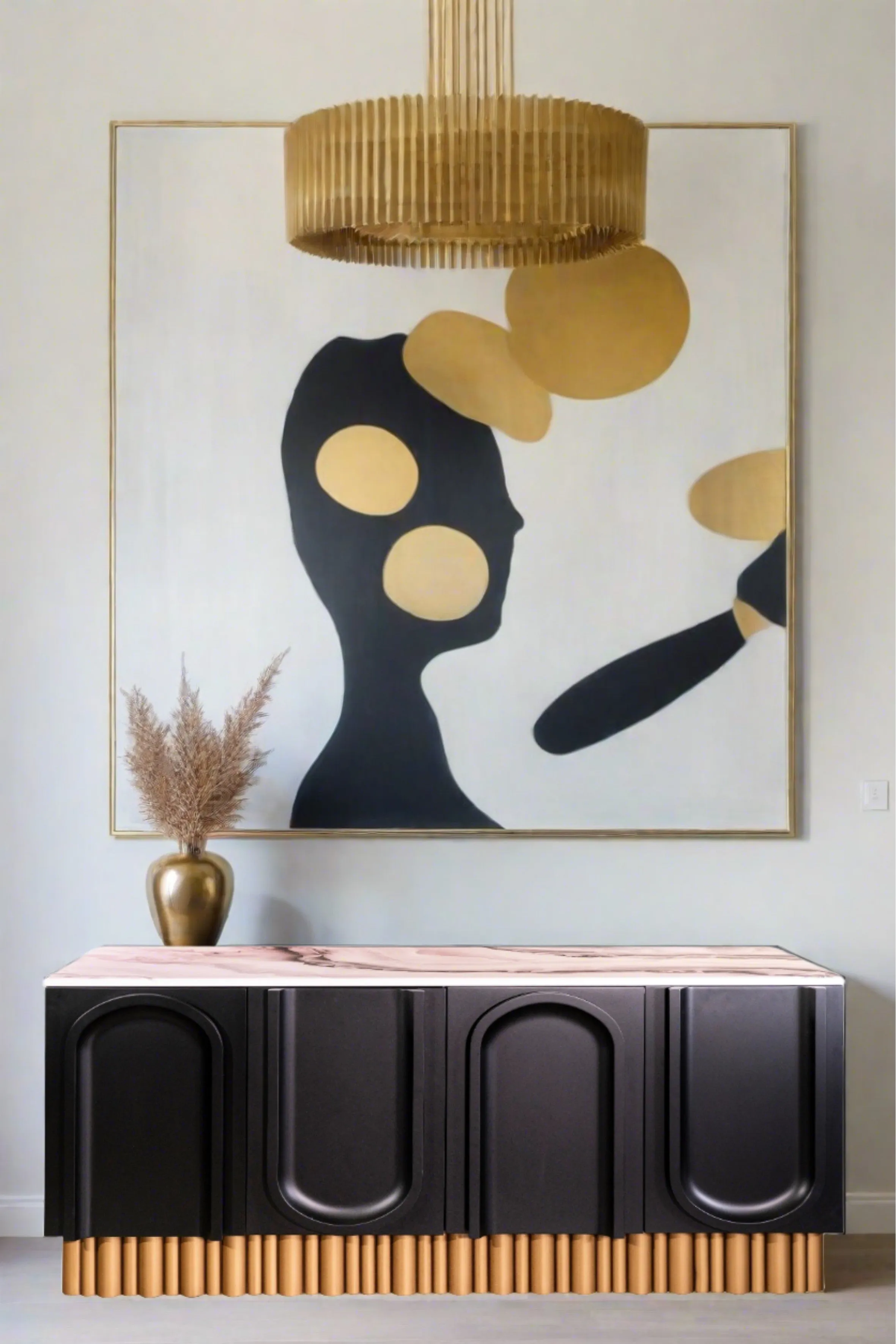 Cara Black and Gold Sideboard