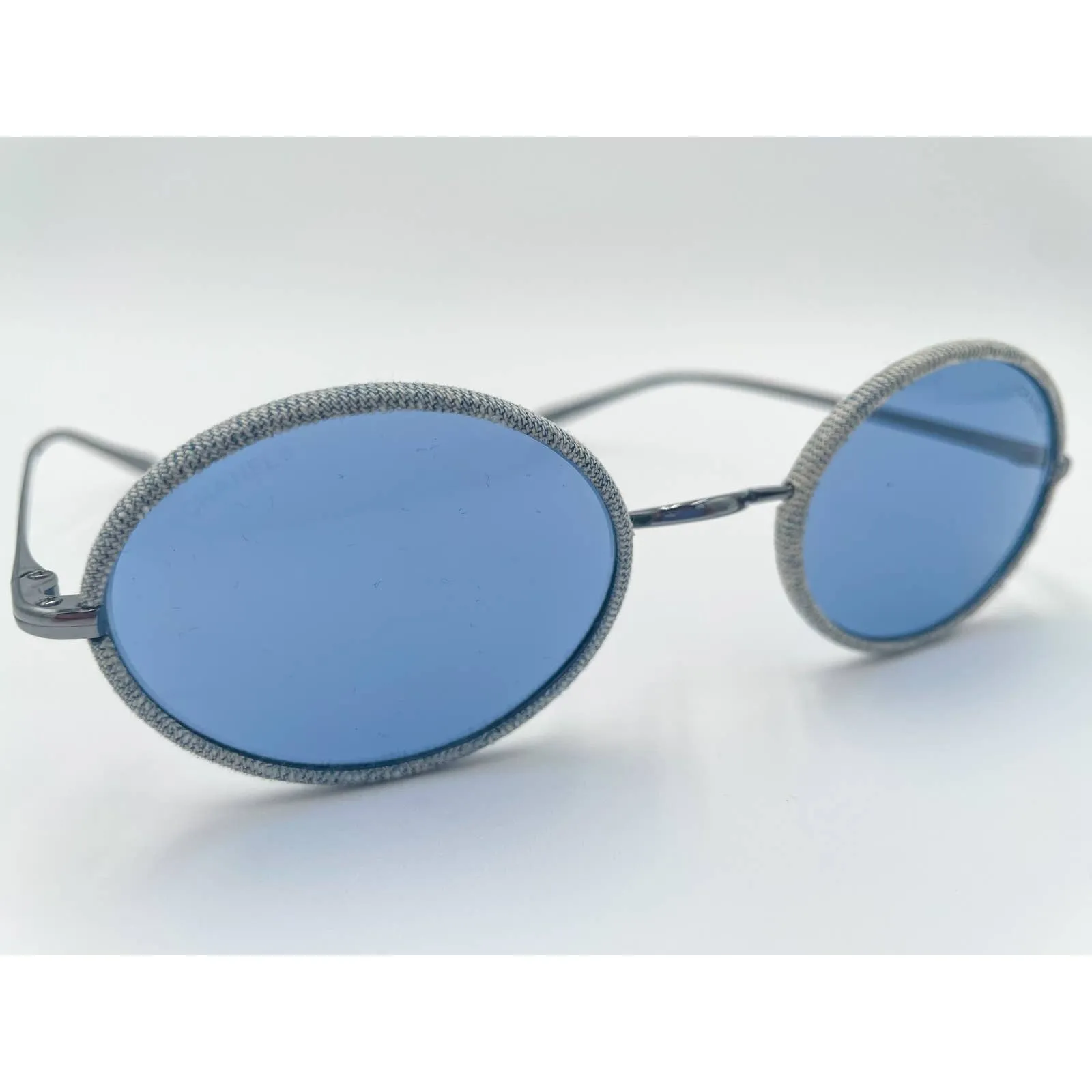 Chanel Metal Denim Oval Sunglasses