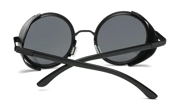 Classy Men Black Retro Side Shield Sunglasses