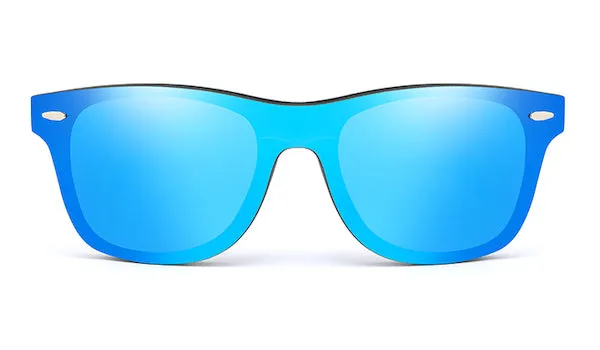 Classy Men Blue Bamboo Wood Sunglasses