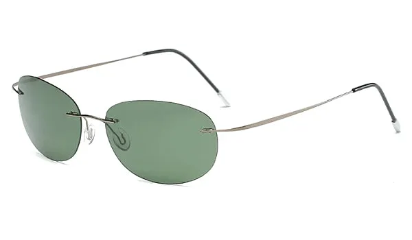 Classy Men Green Lightweight Oval Sunglasses