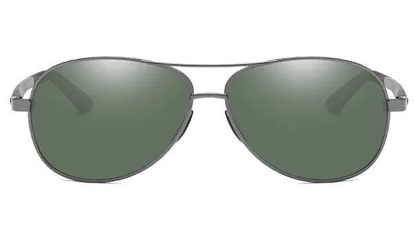 Classy Men Green Polarized Pilot Sunglasses