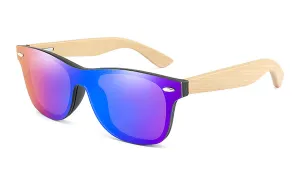 Classy Men Purple Bamboo Wood Sunglasses