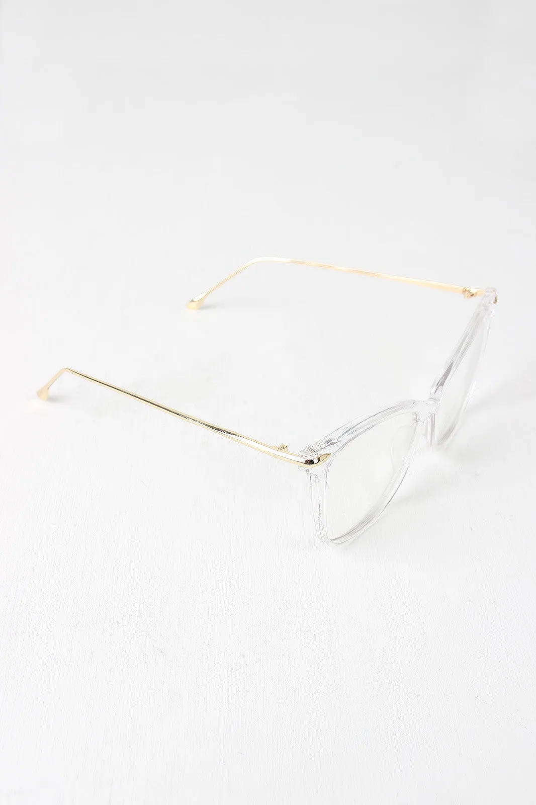 Clear Lense Slight Cat Eye Sunglasses