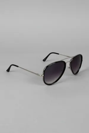 Color Trim Aviator Sunglasses