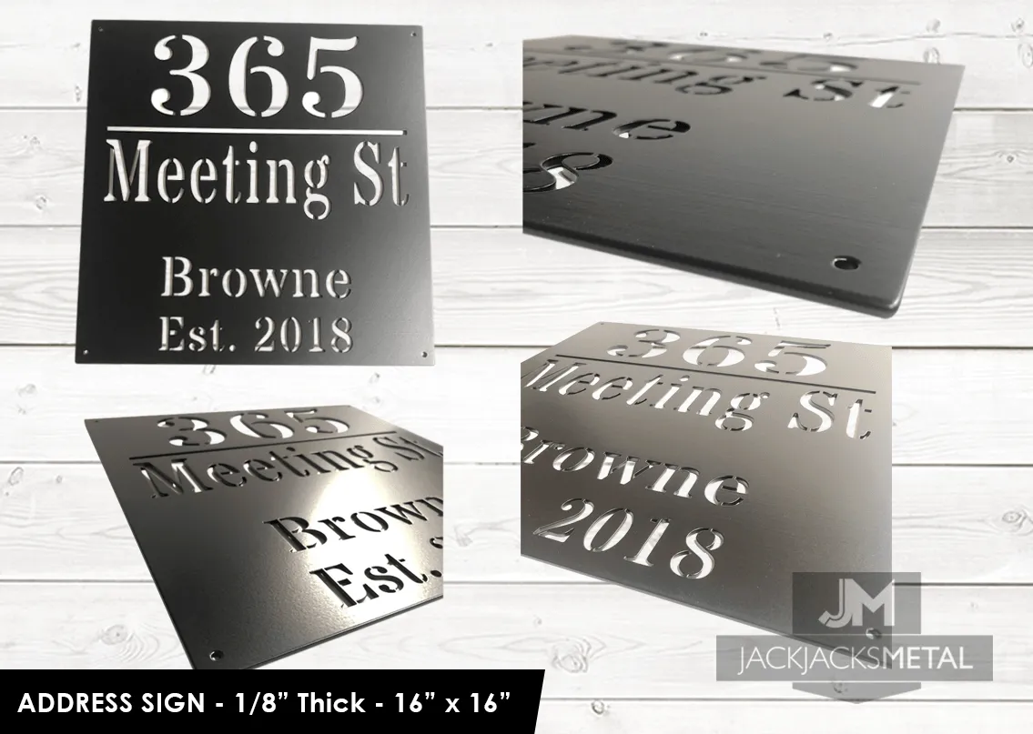 Customized Metal Address Sign 16x16