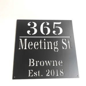 Customized Metal Address Sign 16x16