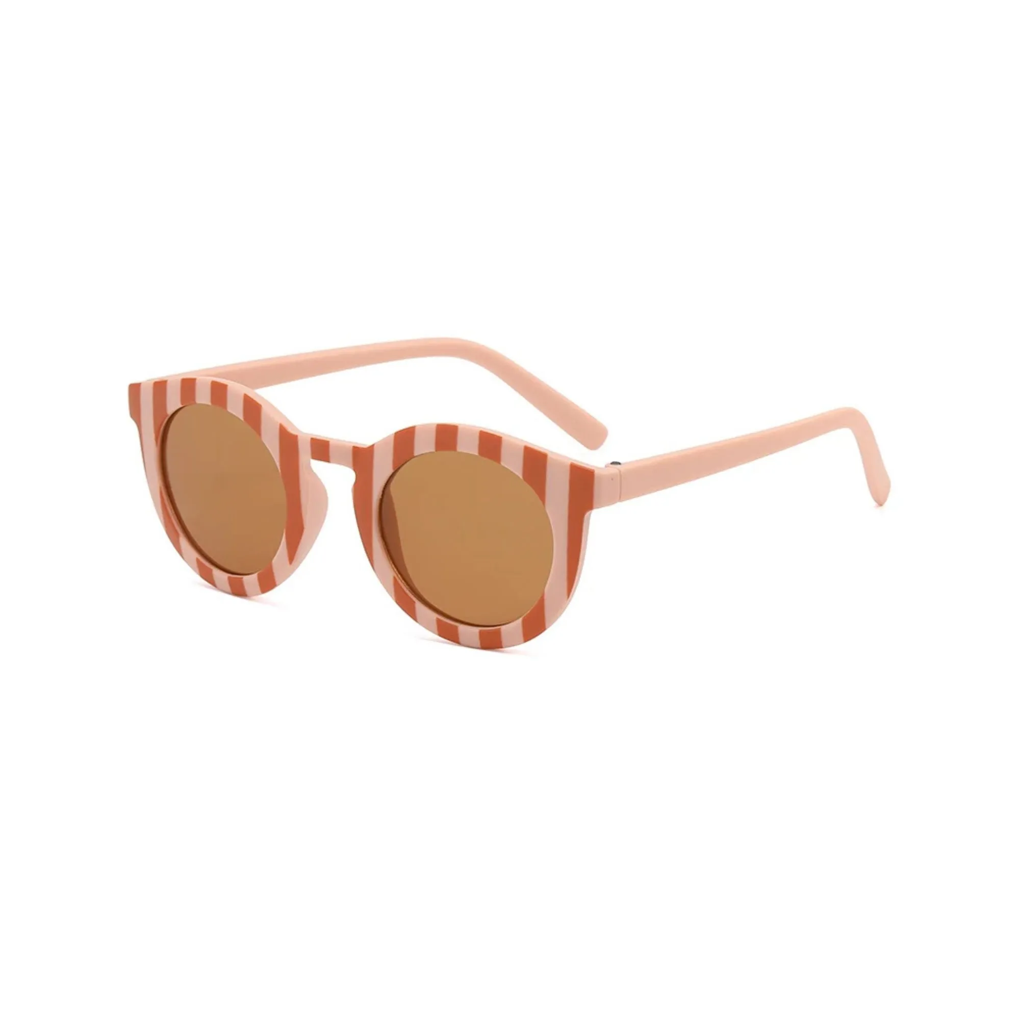 Dark Coral Stripe Retro Baby Sunglasses