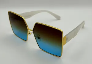 DIDI | Gold | Blue Brown Gradient Lens