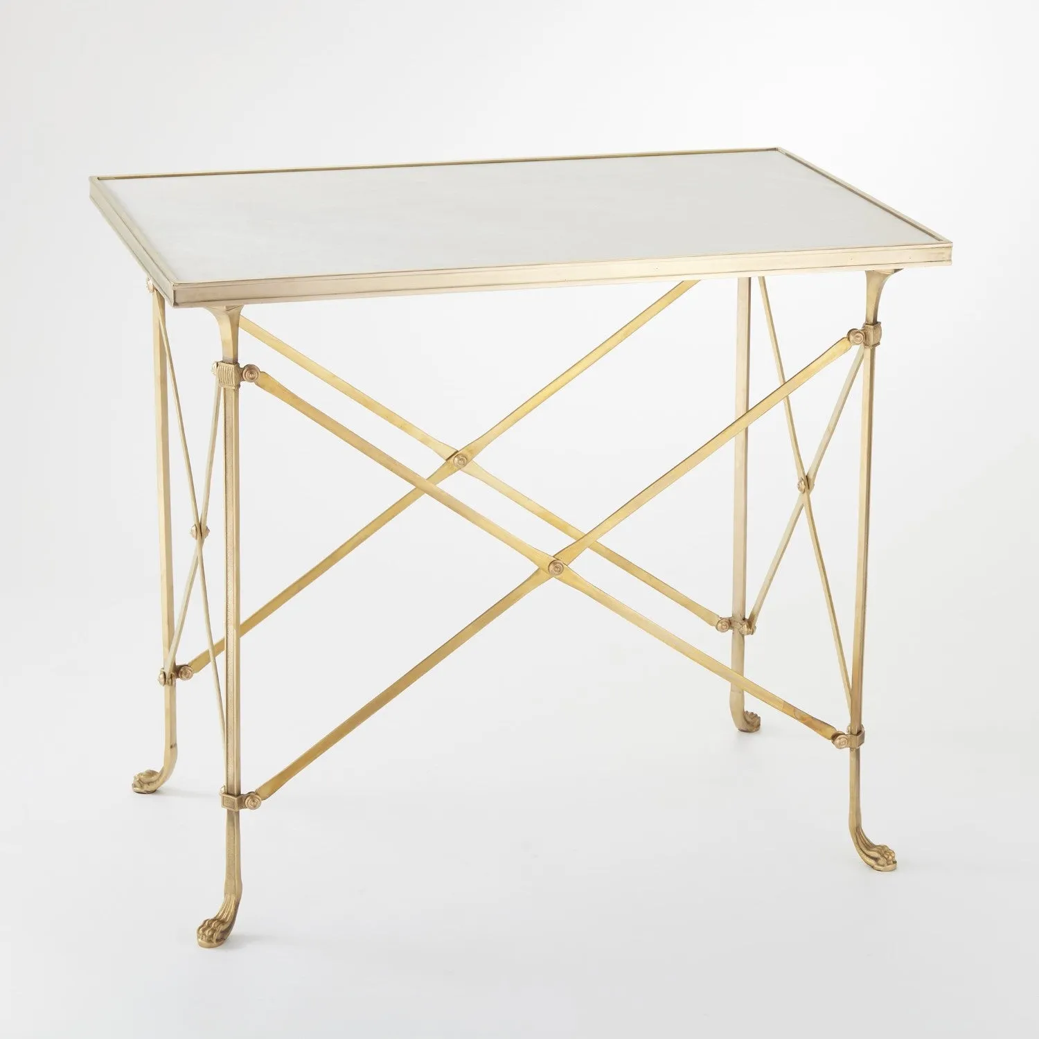 Directoire Table - Brass & White Marble