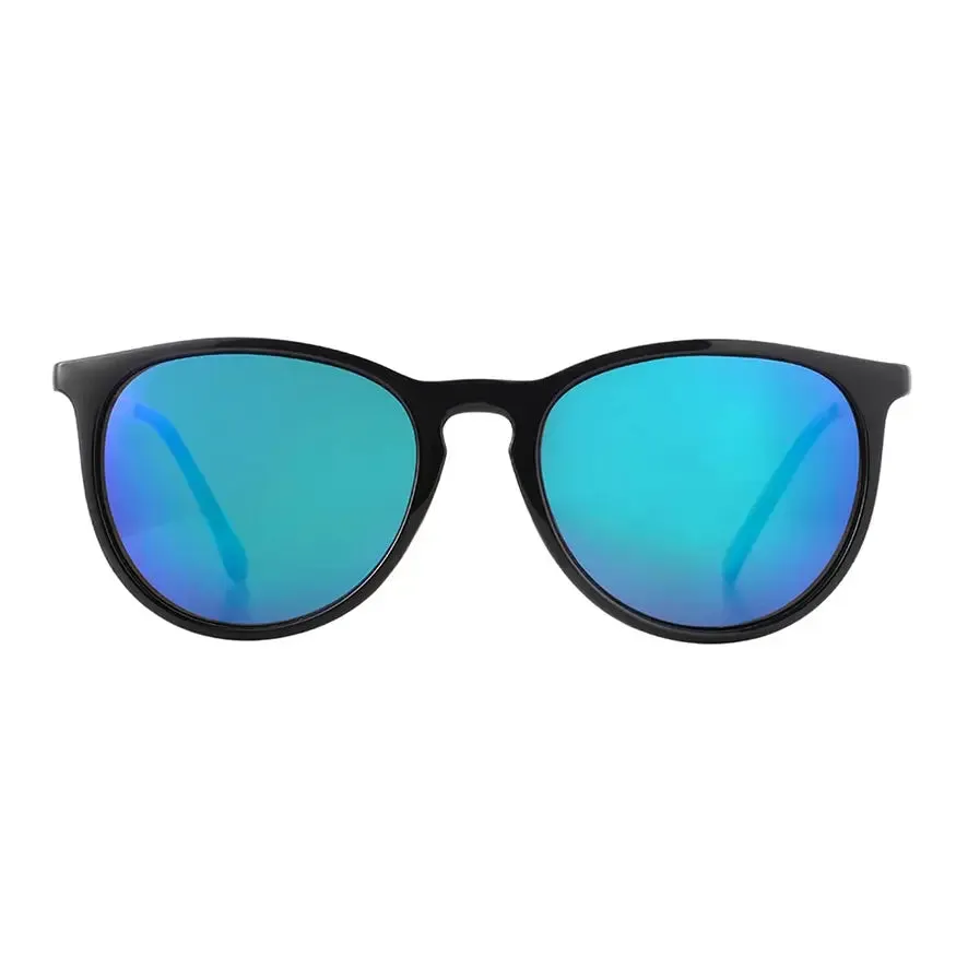 Glassy Sierra Polarized Sunglasses - Black/Gold Blue Mirror