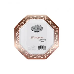 Lacetagon - Polished Rose Gold - 7.25" Plate (Case Qty: 120)