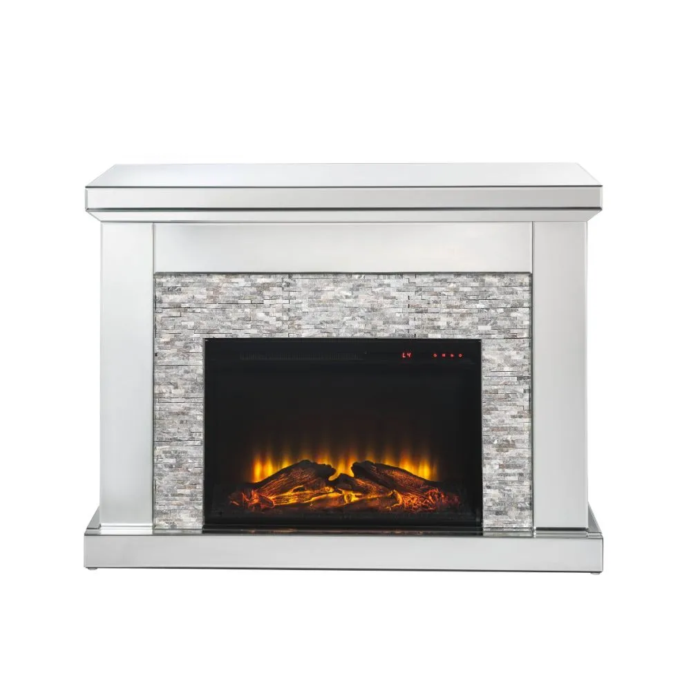 Laksha - Fireplace - Mirrored & Stone