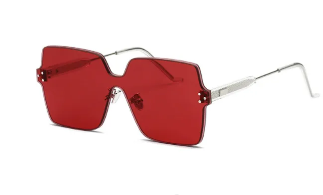 Marine Candy Color Sunglasses in Catwalk Style Rimless Design