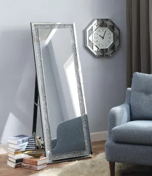 Noralie Mirrored & Faux Diamonds Accent Mirror (Floor)