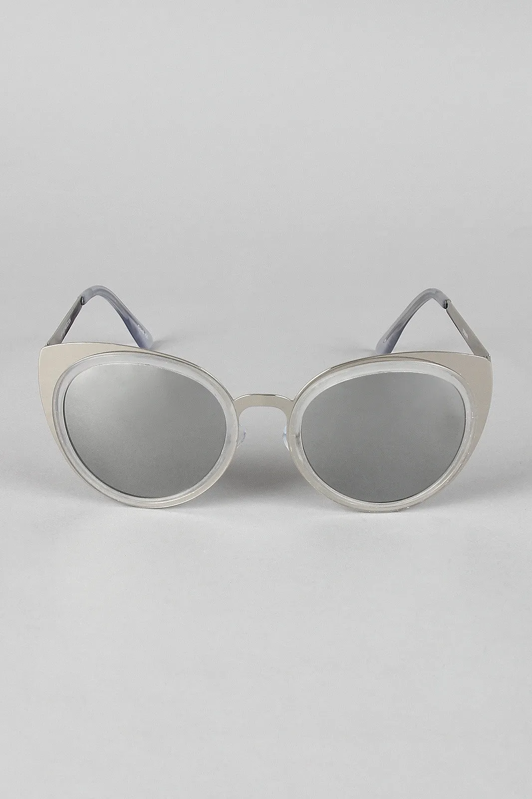 Redacted Metallic Frame Cat Eye Sunglasses