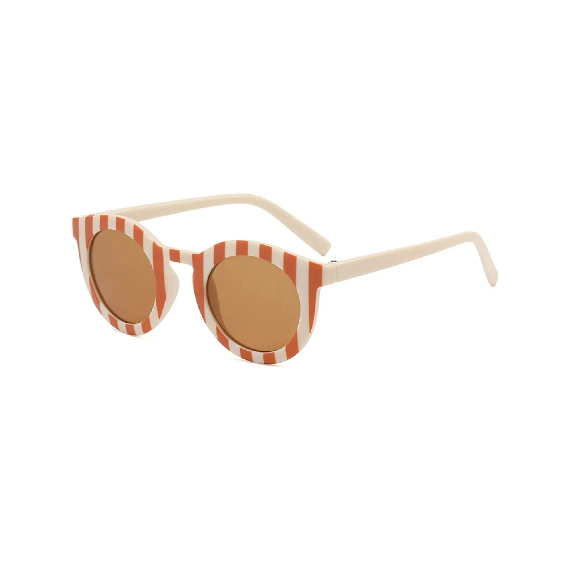 Soft Peach Stripe Retro Baby Sunglasses