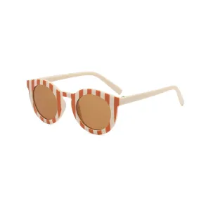 Soft Peach Stripe Retro Baby Sunglasses