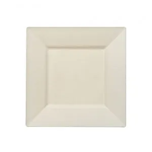 Squares - Cream 6.5" Square Plastic Dinner Plates (Case Qty: 120)