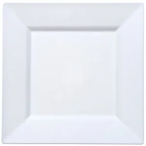 Squares - White 10.75" Square Plastic Dinner Plates (Case Qty: 120)