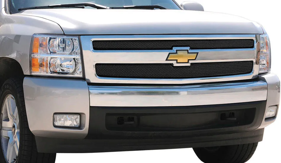 T-REX Sport Series, 2 Piece Overlay Grilles - Powdercoat - 2007-2010 Chevy 2500/3500